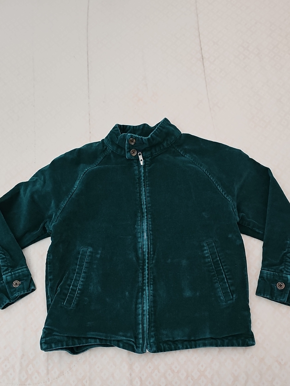 Kids Corduroy Zip-Up Jacket in Teal